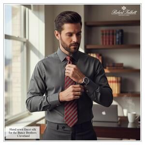 Vintage Bunce Brothers Red and Navy Blue Striped Silk Tie